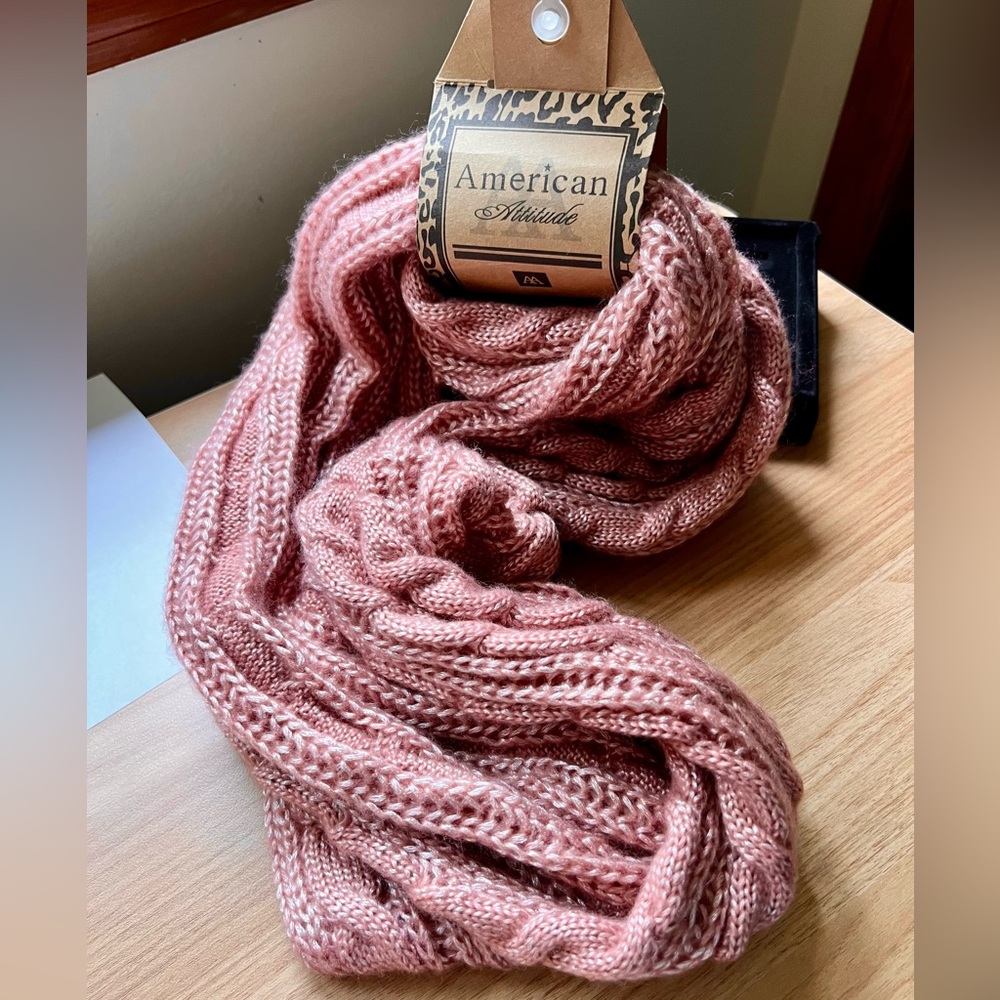 Rosy Pink Knit Infinity Scarf - NWT